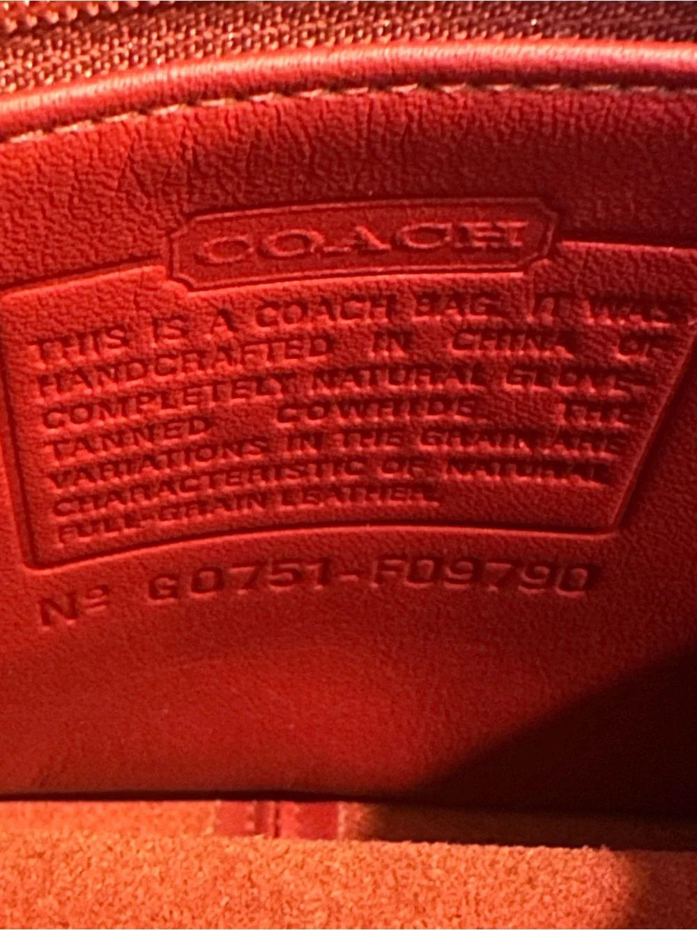 “Vintage” Coach Red Leather City Bag (style #9790)